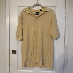 Greg Norman Collection Pale Yellow Polo with Contrast Collar